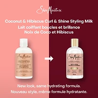 SheaMoisture Curl & Style Milk Leave-In Conditioner for thick, curly hair Coconut & Hibiscus hair conditioner with Silk Protein and Neem Oil 237mL