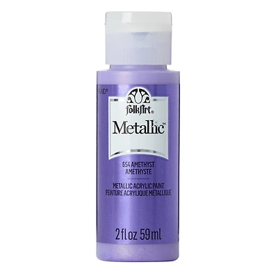 Folkart Metallic Acrylic Paint Amethyst, 2 fl oz, FolkArt Metallic Paint