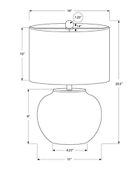 Monarch Specialties  Luminaire, 21"h, Lampe De Table, Crème, Teinte Ivoire / Crème, Moderne