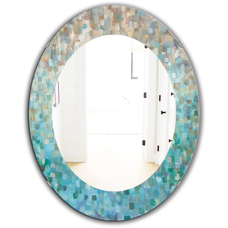 Designart 'Blocked Abstract' Miroir Traditionnel - Miroir Mural Ovale ou Rond - 24x36
