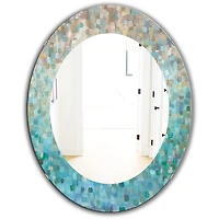 Designart 'Blocked Abstract' Miroir Traditionnel - Miroir Mural Ovale ou Rond - 24x36