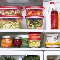 Contenants pour rangement alimentaire EasyFindLids de Rubbermaid, avec couvercles munis d’évents, rouge, ensemble de 26 pièces