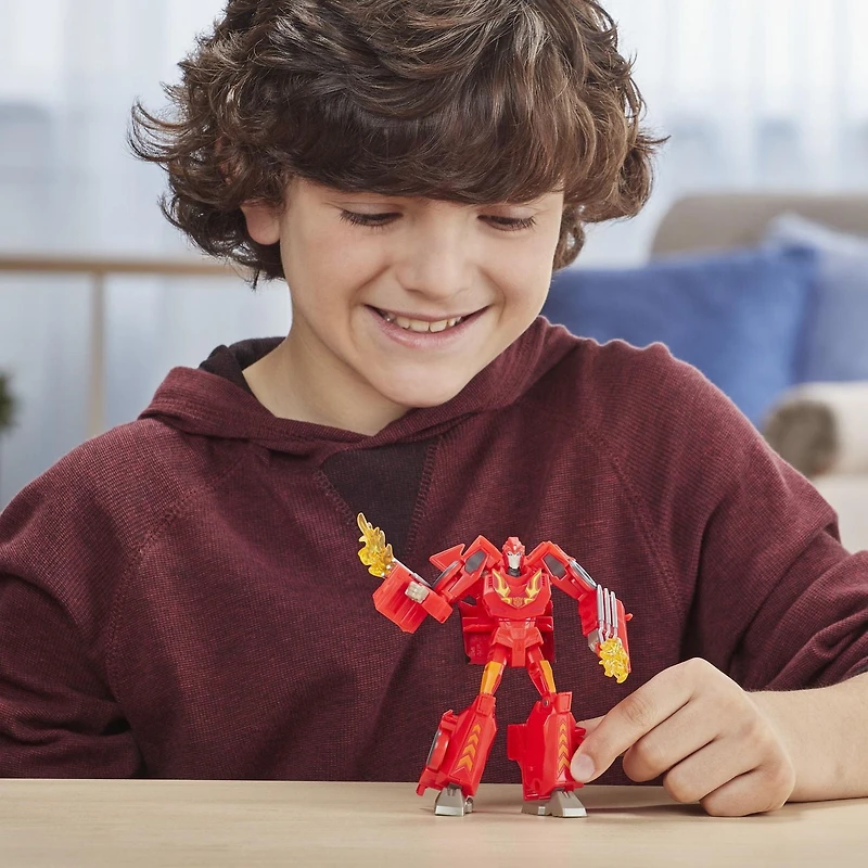 Transformers Bumblebee Cyberverse Adventures, figurine Hot Rod de 12,5 cm, classe Deluxe, pièce Build-a-Figure