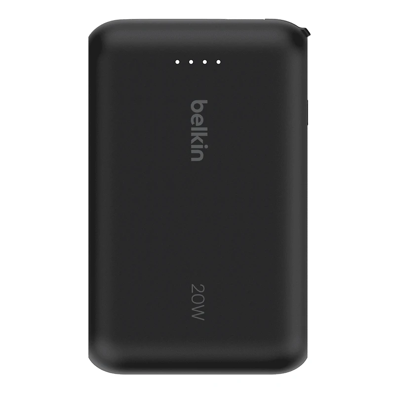 Belkin BoostCharge Portable Power Bank, 2.2in/5.7cm Integrated Cable 10,000mAh PD 20W Fast Charge USB-C Power Delivery, Portable iPhone Charger for iPhone 15 Series, iPad Pro, Galaxy S24 & More Black, BEL 10K 20W CABLE PWRBNK BLK