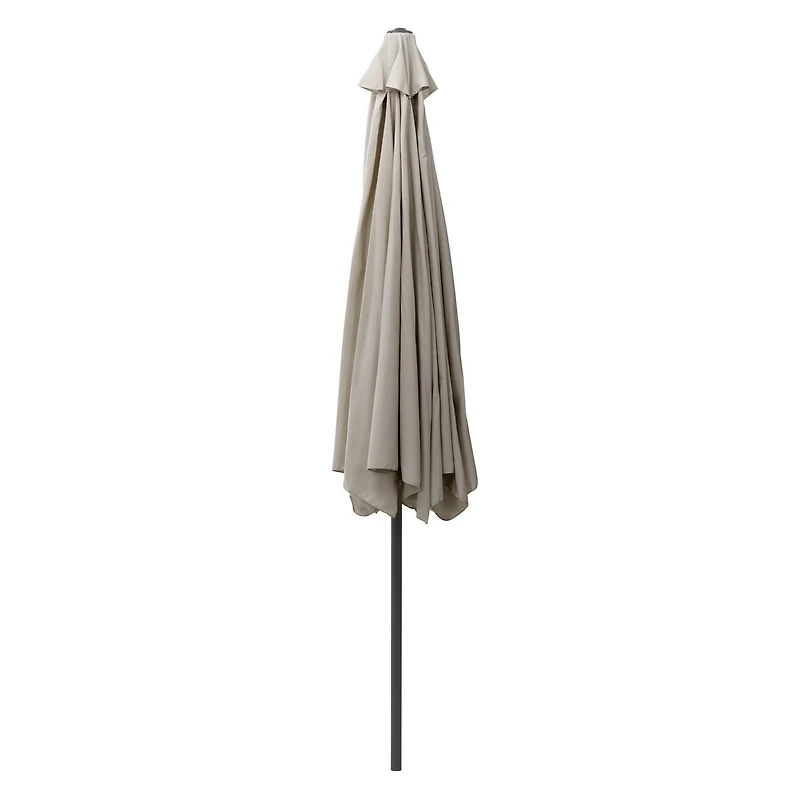 CorLiving Parasol de jardin rond de 3 m avec rabats latéraux, structure en acier et base ronde remplissable