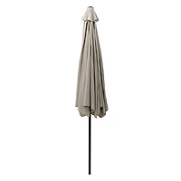 CorLiving Parasol de jardin rond de 3 m avec rabats latéraux, structure en acier et base ronde remplissable