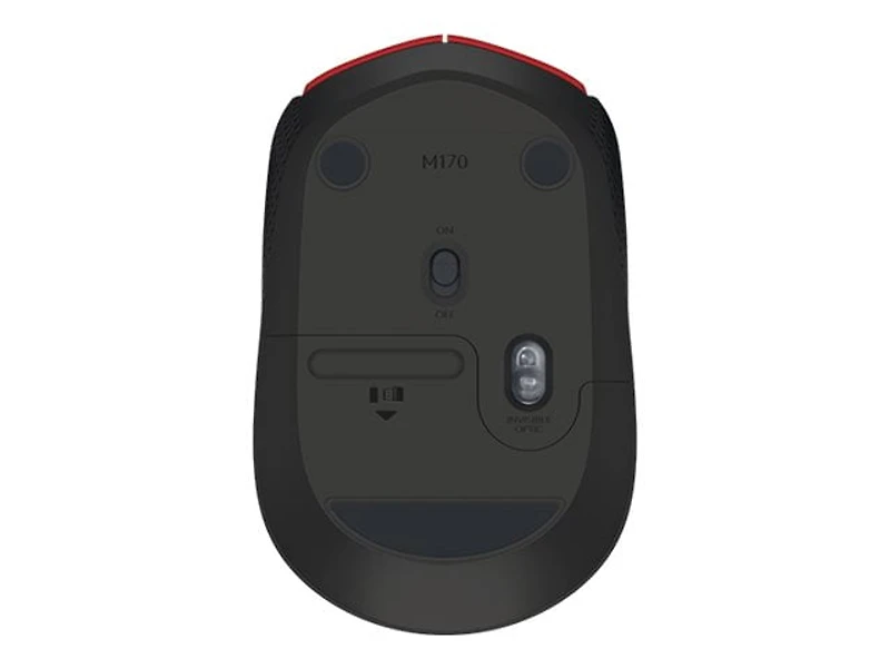 Logitech Wireless Mouse M170, 2.4 GHz with USB Mini Receiver, , 12-Months Battery Life - Red