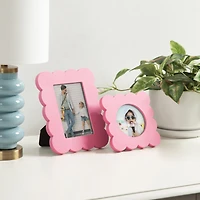 Cadre à photos à écailles décoratif rose de 10,2 cm x 15,2 cm pour table