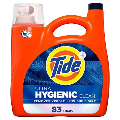 Détergent à lessive liquide Tide Ultra Propreté hygiénique, parfum original, 83 brassées, détergent à lessive liquide qui élimine la saleté visible et invisible