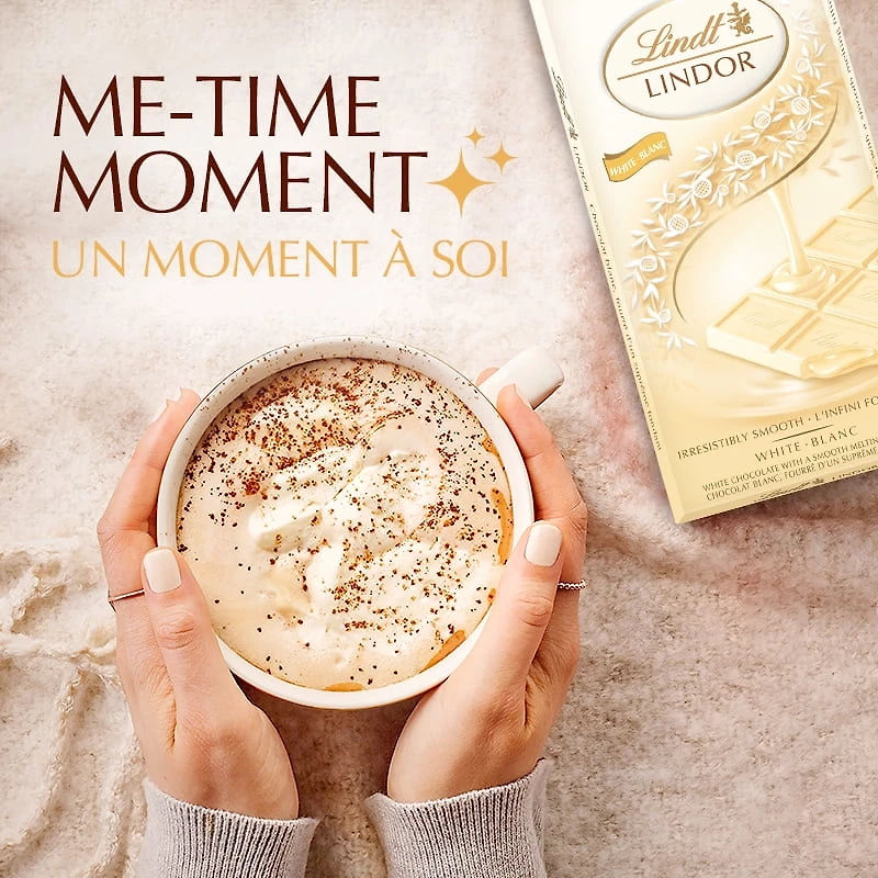 Lindt LINDOR White Chocolate Bar, 100 Grams, 100g Chocolate Tablets