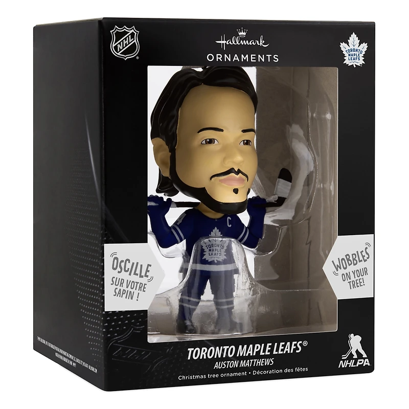 Décoration Hallmark de Noël, Auston Matthews, Les Maple Leafs de Toronto, LNH, à tête branlante