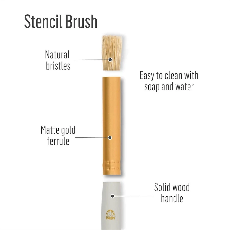 FolkArt Short Handle Stencil Paint Brush Set, 8 piece stencil paint brushes