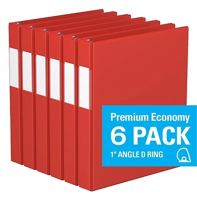 Davis Group, Premium Economy, D Ring, Binder, 6 Pack, 1"