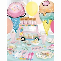 Rainbow Birthday Sweets Shaped-Edge 8.25" Paper Plates, 8ct Foil Stamped plates measure 22.2cm