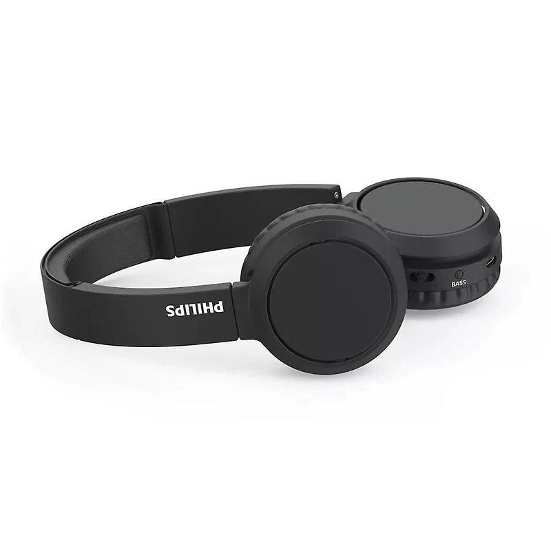 Philips H4205 Casque sans fil supra-auriculaire avec haut-parleurs 32 mm et amplificateur de basses à la demande, noir, H4205BK