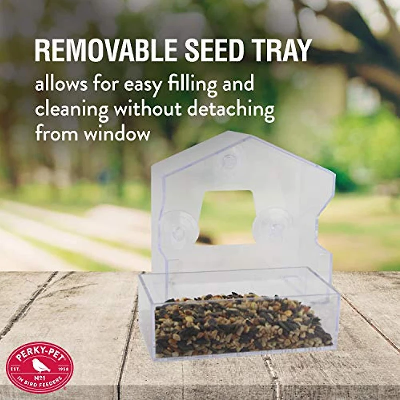 WINDOW BIRD FEEDER, Perky-Pet Window Bird Feeder – 1/2 Lb Capacity