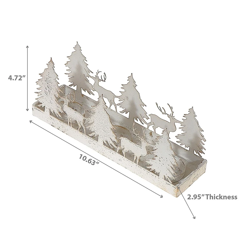 Décor De Table Forêt Blanche Et Cerf