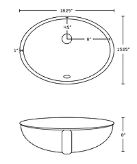 American Imaginations -in. W CSA Oval Bathroom Undermount Sink Set In White - Chrome Hardware
