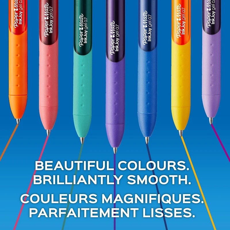 Paper Mate InkJoy Gel Pens, Metallic Pens, Retractable, Medium Point (0.8 mm), Assorted Colours, 6 Count, InkJoy