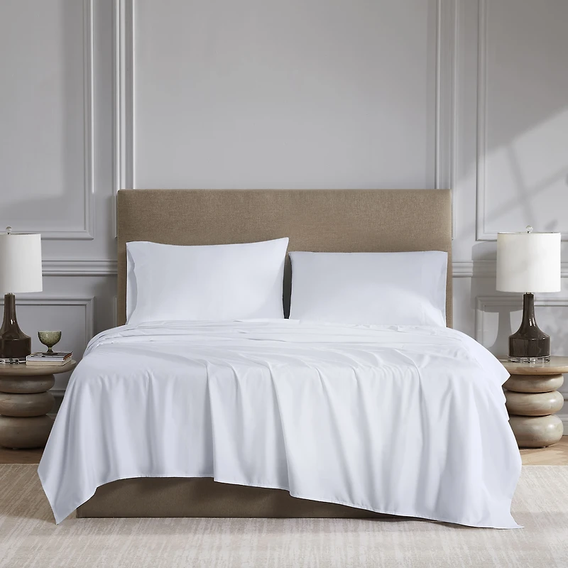 Drap plat en percale brossée 300 fils de Hometrends Taille : 1 place