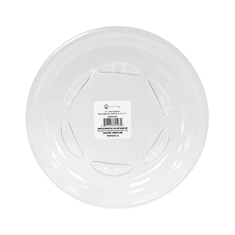 HOMETRENDS soucoupe protectrice de plancher 6 "/8" /10 "/12" /16 "soucoupes de plantes en plastique transparent plateau rond soucoupes de Pot de fleurs bon pour l’intérieur et l’extérieur