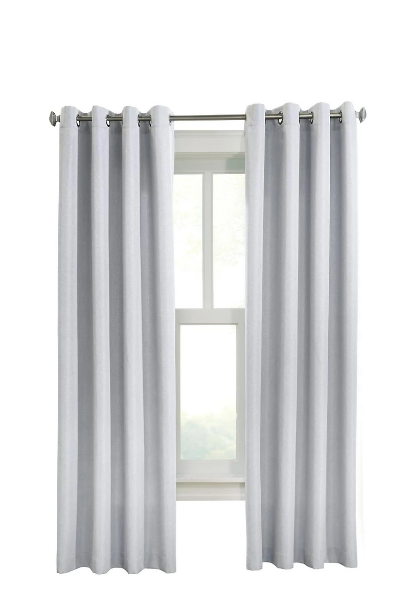Loft Living Maria, filtrant la lumière panneau de rideau à œillets faux lin texturé 52" x 84", blanc