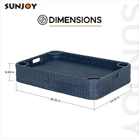 Sunjoy Plateau flottant en osier 36x24'',Marin