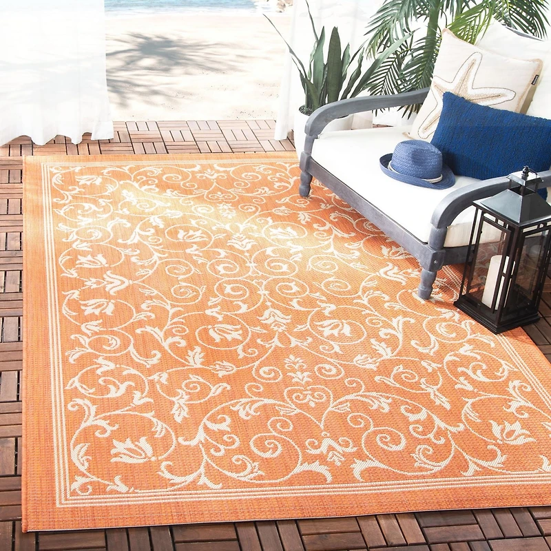 SAFAVIEH Courtyard Nanda Floral Outdoor Area Rug