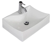 American Imaginations 21.5-in. W Wall Mount White Bathroom Vessel Sink Set For 1 Hole Wall Mount Faucet AI-34181