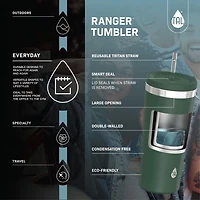 TAL Stainless Steel Tumbler 24 fl oz, Black, Water Bottle