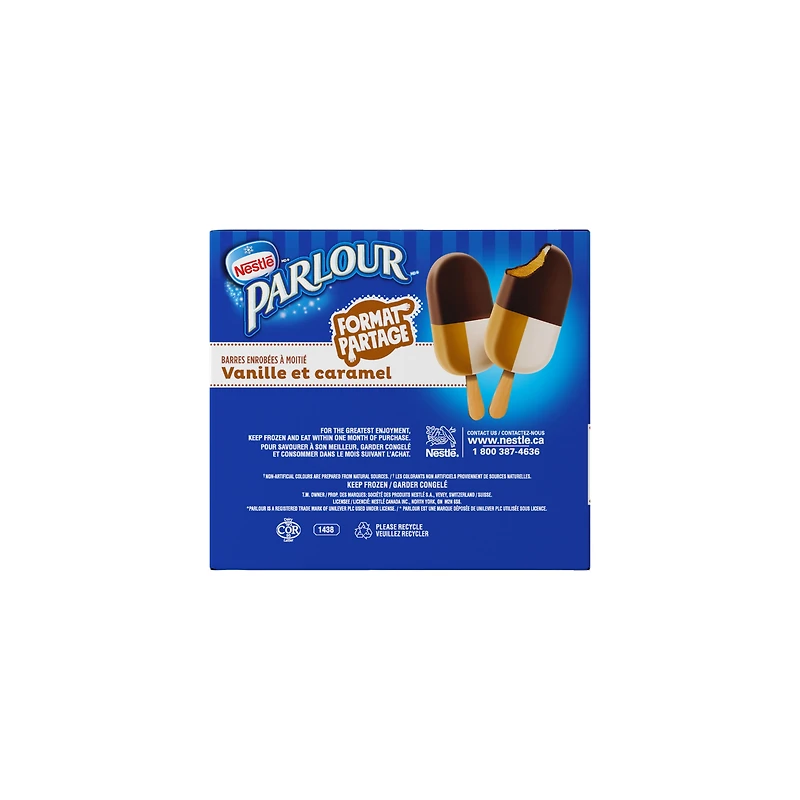 PARLOUR Vanilla Caramel Flavoured Frozen Dessert Bars, Chocolatey Coating, 16 x 80 ml