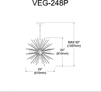 Pendentif en or Dainolite VEG-248P-GLD-VB