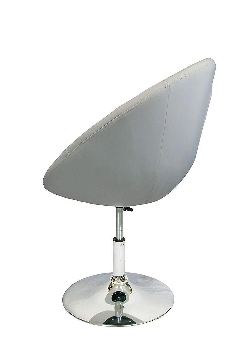 Nicer Furniture Rounded Faux Leather PU Height Adjustable Leisure Swivel Bar Stool in White