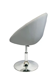 Nicer Furniture Rounded Faux Leather PU Height Adjustable Leisure Swivel Bar Stool in White