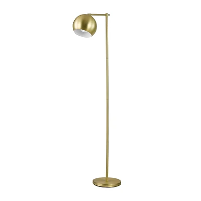Globe Electric Molly 60" Metal Floor Lamp, Gold, Satin Finish, In-Line On-Off Switch, 12915