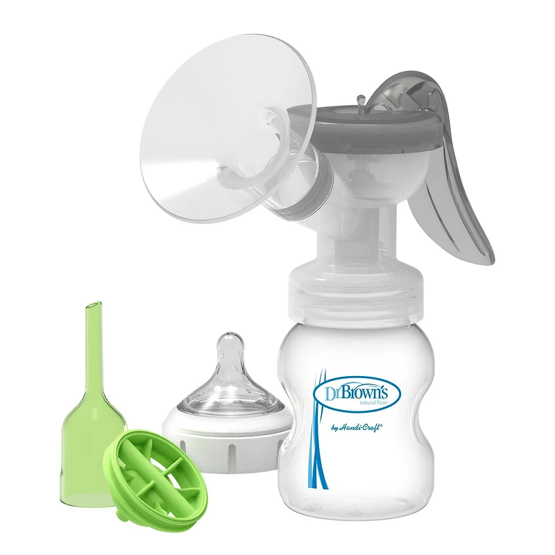Dr. Brown's® Manual Breast Pump with SoftShape Silicone Shields and Anti-Colic Baby Bottle, 5 oz/150 ml