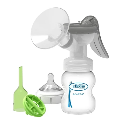 Dr. Brown's® Manual Breast Pump with SoftShape Silicone Shields and Anti-Colic Baby Bottle, 5 oz/150 ml