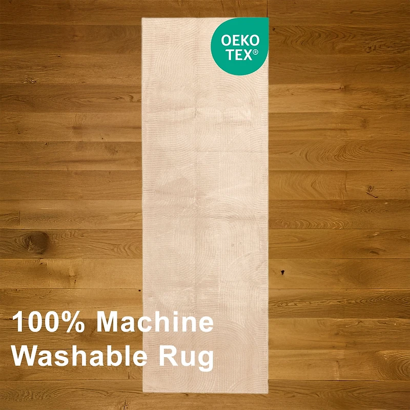 Tapis de Couloir Elion Lavable A la Machine Contemporain/Moderne pour Salon, Chambre, Salle Manger, Entrée, et Plus Encore.