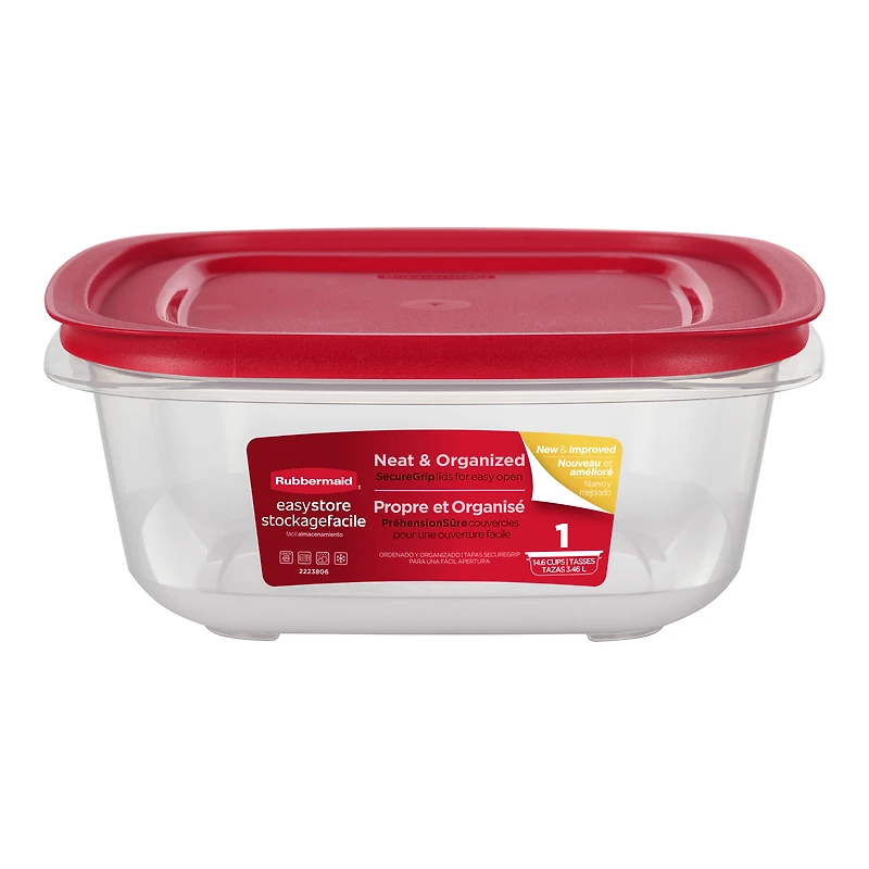Rubbermaid 14.66-Cup EasyStore Square Food Storage Container with Lid
