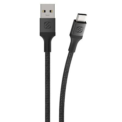 Scosche CAB4-SP Strikeline Câble tressé de charge et de synchronisation USB vers Type-C Premium 15 W 4 pi. Temps de charge rapide