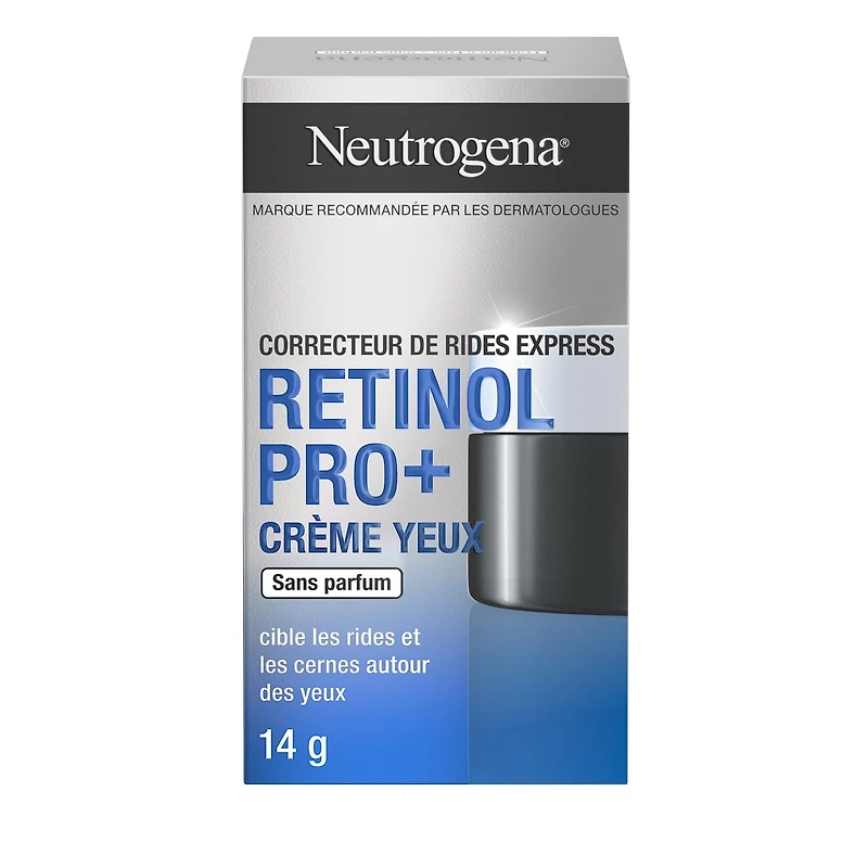 Crème yeux Neutrogena Correcteur de rides express Retinol Pro+, hydratant à base de micropeptide, cible les rides et les cernes autour des yeux 14g