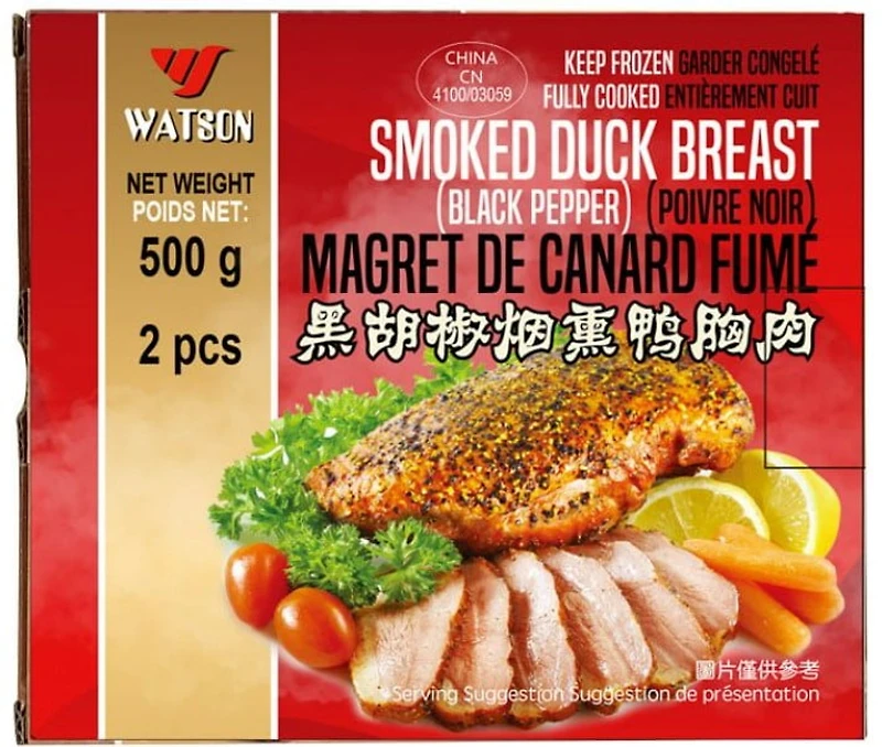 Watson Frozen Cooked Black Pepper Smoked Duck Breast, Watson Frozen Cooked Black Pepper Smoked Duck Breast