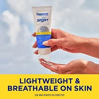 Coppertone Sport écran solaire en lotion pour le visage FPS 50, léger, résistant à l'eau, 74ml 74ml