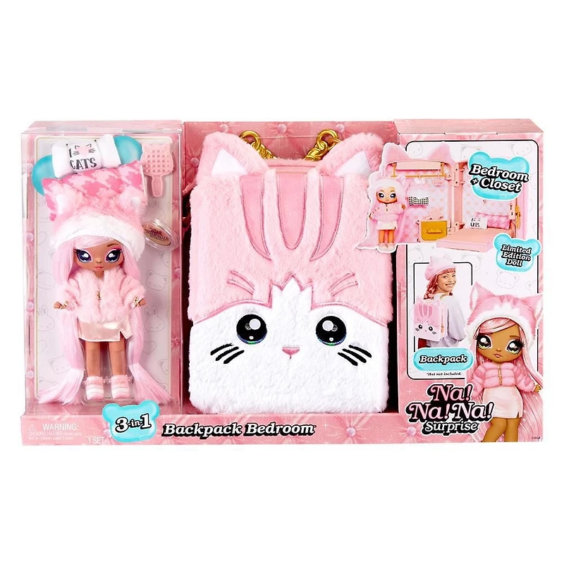 Na Na Na Surprise 3-in-1 Backpack Bedroom Playset Reena De La Rosa Fashion Doll