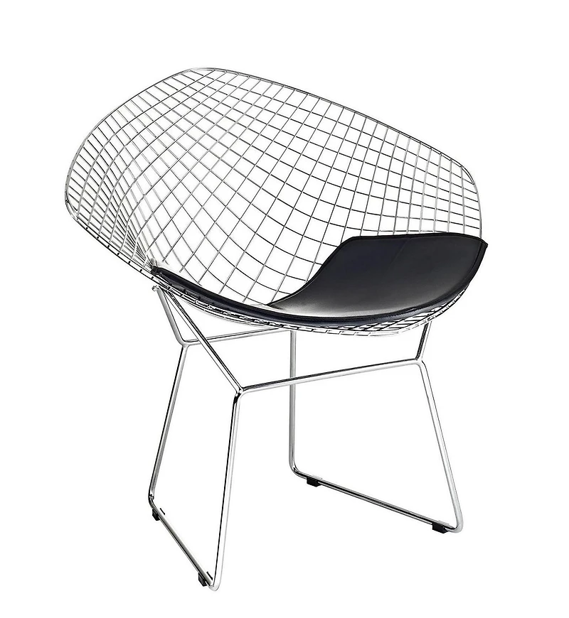 Plata Import Chrome/Black Diamond Chaise Bertoia