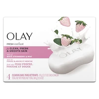 Olay Fresh OutlastMD Pain de beauté, fraise blanche rafraîchissante et menthe 4 pains, 90 g, fraise blanche et menthe