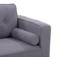 Fauteuil large et confortable CorLiving Mulberry Mid-Century pour le salon - Fauteuil d'appoint et de coin lecture, fauteuil idéal, fauteuil avec coussins de traversin inclus