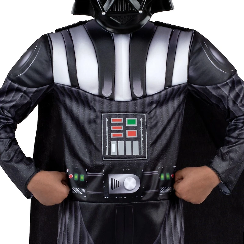 STAR WARS Darth Vader Official Youth Halloween Costume - Premium Quality Padded Jumpsuit with Plastic Mask and Detachable Cape