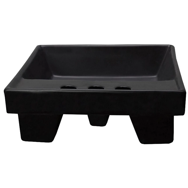American Imaginations 16.14-in. W Semi-Recessed Black Bathroom Vessel Sink For 3H8-in. Center Drilling AI-28357