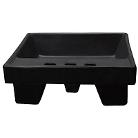 American Imaginations 16.14-in. W Semi-Recessed Black Bathroom Vessel Sink For 3H8-in. Center Drilling AI-28357